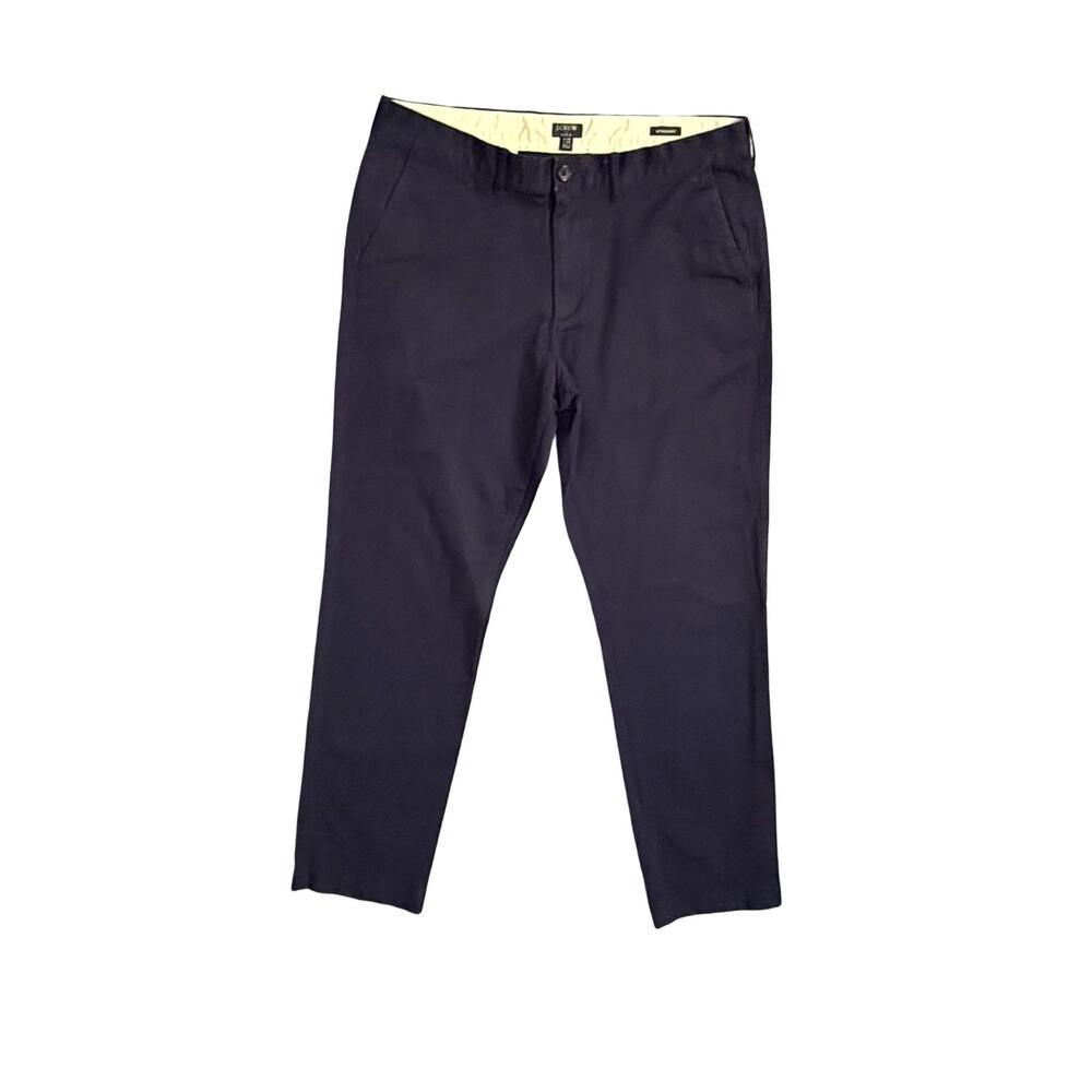 J.Crew Pants Mens 34x34 Navy Blue Flex Straight Fit Stretch Chino Casual Dress